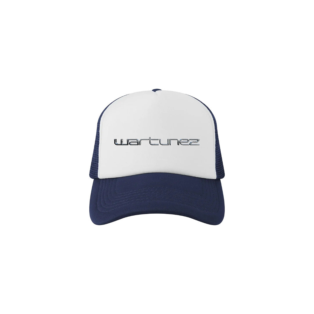 Navy Chrome Trucker