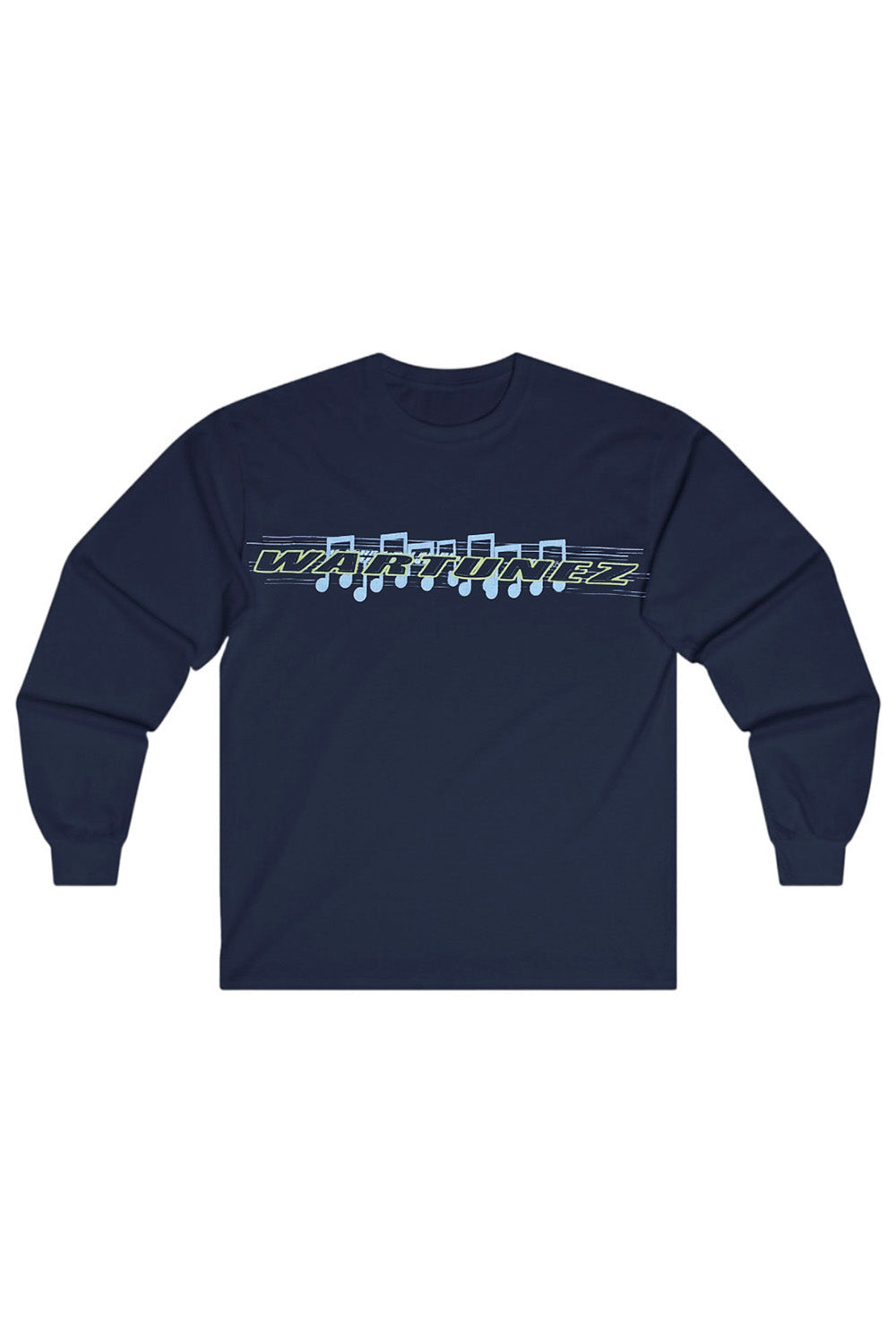 Navy Music Notes LS Tee