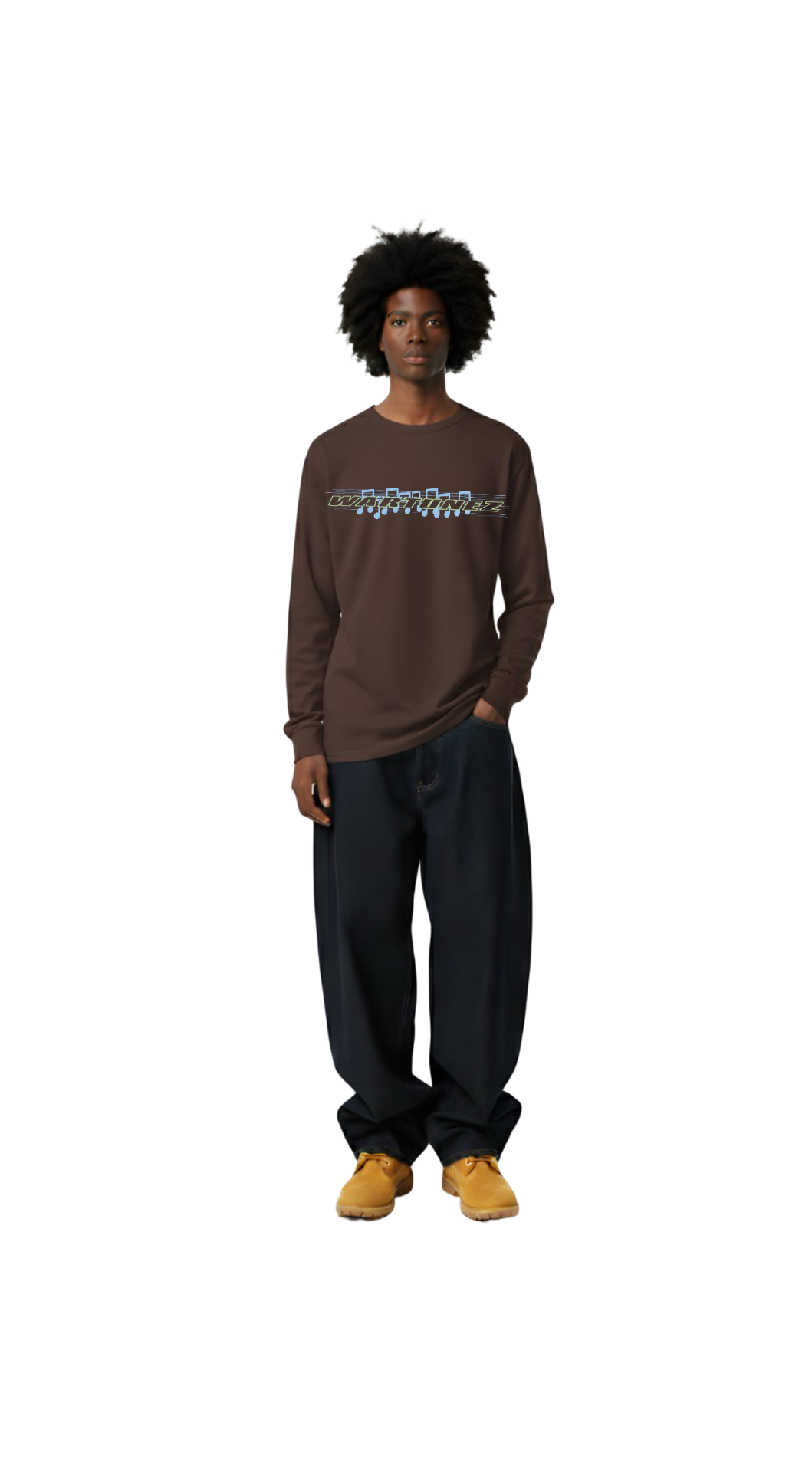 Brown Music Notes LS Tee