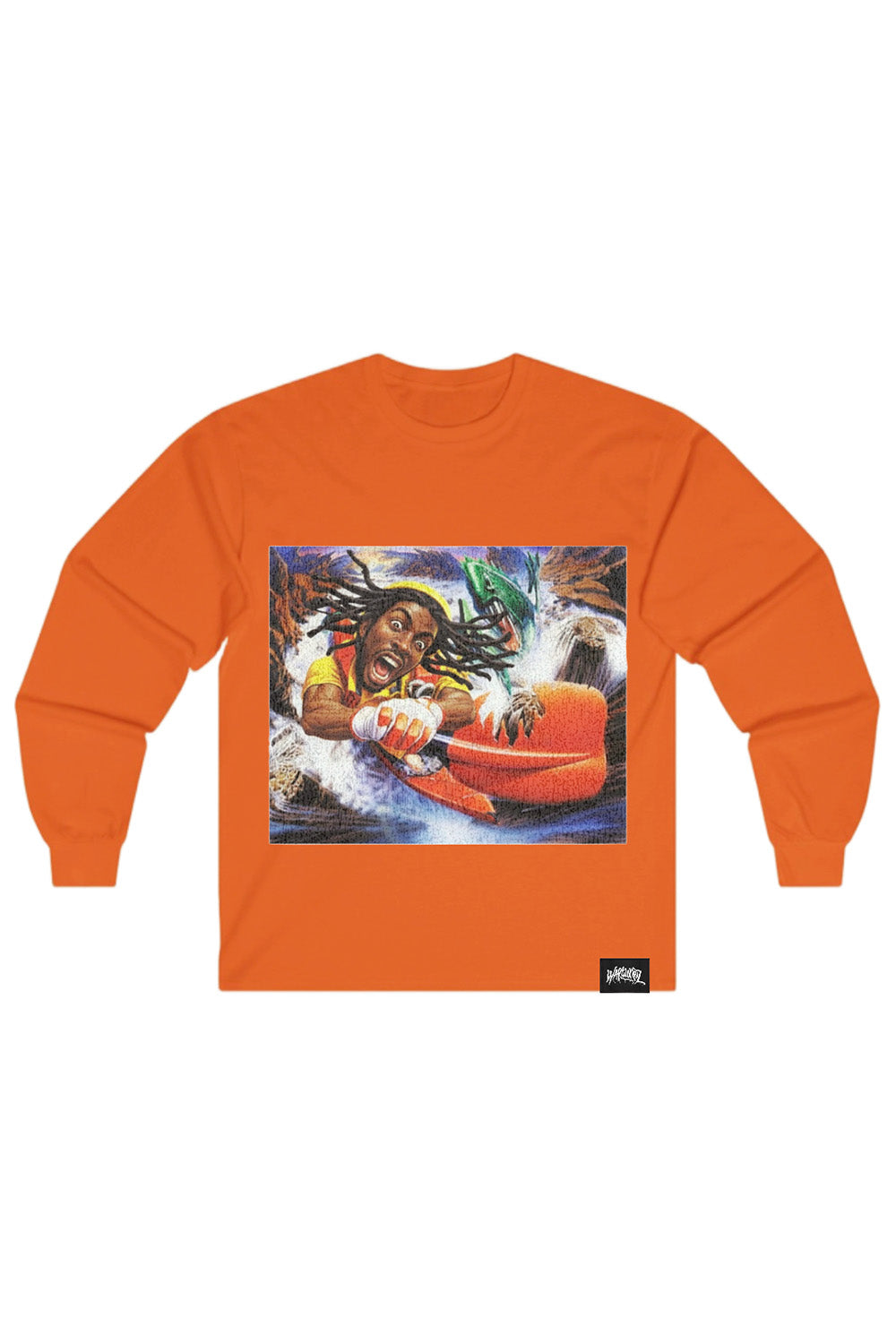 Orange Waterfall LS Tee